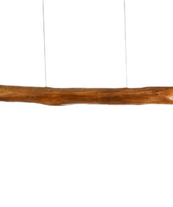 GloboStar® KATRINA 02320 Boho Κρεμαστό Φωτιστικό Οροφής LED 60W AC220-240V IP20 – Φ10 x Μ100cm – Μπεζ Ξύλινο – Φυσικό Λευκό 4500K – 5 Χρόνια Εγγύηση