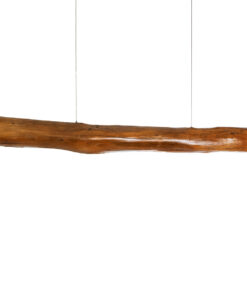 GloboStar® KATRINA 02320 Boho Κρεμαστό Φωτιστικό Οροφής LED 60W AC220-240V IP20 – Φ10 x Μ100cm – Μπεζ Ξύλινο – Φυσικό Λευκό 4500K – 5 Χρόνια Εγγύηση