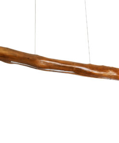 GloboStar® KATRINA 02320 Boho Κρεμαστό Φωτιστικό Οροφής LED 60W AC220-240V IP20 – Φ10 x Μ100cm – Μπεζ Ξύλινο – Φυσικό Λευκό 4500K – 5 Χρόνια Εγγύηση