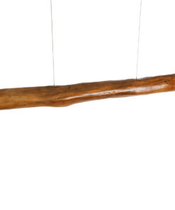 GloboStar® KATRINA 02320 Boho Κρεμαστό Φωτιστικό Οροφής LED 60W AC220-240V IP20 – Φ10 x Μ100cm – Μπεζ Ξύλινο – Φυσικό Λευκό 4500K – 5 Χρόνια Εγγύηση