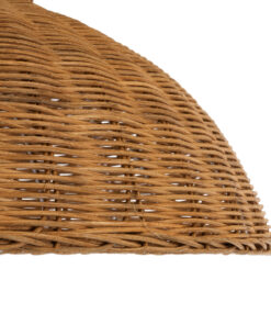 GloboStar® MALABO 02328 Boho Κρεμαστό Φωτιστικό Οροφής Μονόφωτο 1 x E27 AC220-240V IP20 – Φ60 x Υ31cm – Καφέ Ξύλινο Μπαμπού Πλέγμα – 5 Χρόνια Εγγύηση