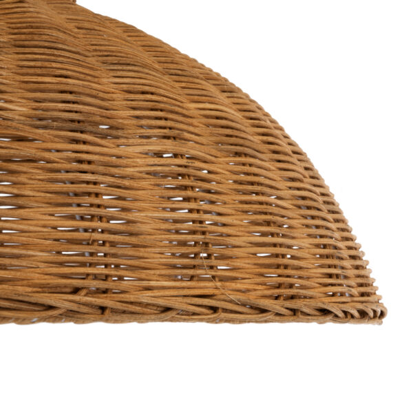 GloboStar® MALABO 02328 Boho Κρεμαστό Φωτιστικό Οροφής Μονόφωτο 1 x E27 AC220-240V IP20 – Φ60 x Υ31cm – Καφέ Ξύλινο Μπαμπού Πλέγμα – 5 Χρόνια Εγγύηση