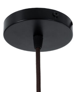 GloboStar® MALABO 02328 Boho Κρεμαστό Φωτιστικό Οροφής Μονόφωτο 1 x E27 AC220-240V IP20 – Φ60 x Υ31cm – Καφέ Ξύλινο Μπαμπού Πλέγμα – 5 Χρόνια Εγγύηση