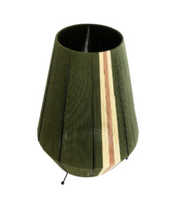GloboStar® SALERNO 02332 Boho Επιτραπέζιο Φωτιστικό Μονόφωτο 1 x E27 AC220-240V IP20 – Φ50 x Υ70cm – Πράσινο με Μπεζ και Καφέ Λεπτό Νήμα Βαμβακερό Πλέγμα