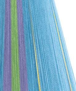 GloboStar® SALERNO 02333 Boho Επιδαπέδιο Φωτιστικό Μονόφωτο 1 x E27 AC220-240V IP20 – Φ50 x Υ70cm – Γαλάζιο με Μωβ και Πράσινο με Κίτρινες Λεπτομέριες Λεπτό Νήμα Βαμβακερό Πλέγμα