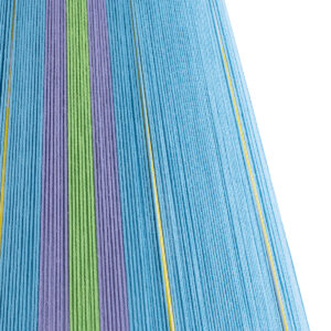 GloboStar® SALERNO 02333 Boho Επιδαπέδιο Φωτιστικό Μονόφωτο 1 x E27 AC220-240V IP20 – Φ50 x Υ70cm – Γαλάζιο με Μωβ και Πράσινο με Κίτρινες Λεπτομέριες Λεπτό Νήμα Βαμβακερό Πλέγμα