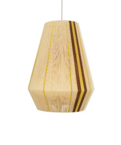 GloboStar® SALERNO 02334 Boho Κρεμαστό Φωτιστικό Οροφής Μονόφωτο 1 x E27 AC220-240V IP20 – Φ50 x Υ60cm – Μπεζ με Καφε και Κίτρινο Λεπτό Νήμα Βαμβακερό Πλέγμα