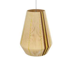 GloboStar® SALERNO 02334 Boho Κρεμαστό Φωτιστικό Οροφής Μονόφωτο 1 x E27 AC220-240V IP20 – Φ50 x Υ60cm – Μπεζ με Καφε και Κίτρινο Λεπτό Νήμα Βαμβακερό Πλέγμα