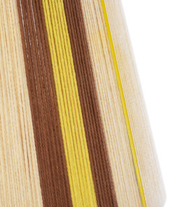 GloboStar® SALERNO 02334 Boho Κρεμαστό Φωτιστικό Οροφής Μονόφωτο 1 x E27 AC220-240V IP20 – Φ50 x Υ60cm – Μπεζ με Καφε και Κίτρινο Λεπτό Νήμα Βαμβακερό Πλέγμα