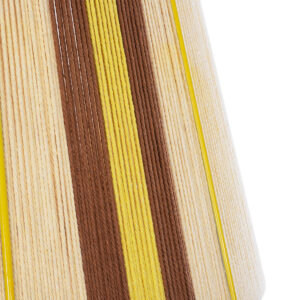 GloboStar® SALERNO 02334 Boho Κρεμαστό Φωτιστικό Οροφής Μονόφωτο 1 x E27 AC220-240V IP20 – Φ50 x Υ60cm – Μπεζ με Καφε και Κίτρινο Λεπτό Νήμα Βαμβακερό Πλέγμα