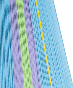 GloboStar® SALERNO 02336 Boho Κρεμαστό Φωτιστικό Οροφής Μονόφωτο 1 x E27 AC220-240V IP20 – Φ50 x Υ60cm – Γαλάζιο με Μωβ και Πράσινο με Κίτρινες Λεπτομέριες Λεπτό Νήμα Βαμβακερό Πλέγμα