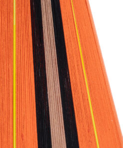 GloboStar® SALERNO 02337 Boho Κρεμαστό Φωτιστικό Οροφής Μονόφωτο 1 x E27 AC220-240V IP20 – Φ50 x Υ60cm – Πορτοκαλί με Μαύρο και Καφέ με Κίτρινες Λεπτομέριες Λεπτό Νήμα Βαμβακερό Πλέγμα