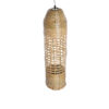 GloboStar® WAIKIKI 02350 Boho Κρεμαστό Φωτιστικό Οροφής Μονόφωτο 1 x E27 AC220-240V IP20 – Φ20 x Υ80cm – Μπεζ Ξύλινο Μπαμπού Πλέγμα Καμπάνα
