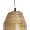 GloboStar® WAIKIKI 02350 Boho Κρεμαστό Φωτιστικό Οροφής Μονόφωτο 1 x E27 AC220-240V IP20 – Φ20 x Υ80cm – Μπεζ Ξύλινο Μπαμπού Πλέγμα Καμπάνα