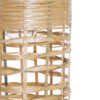 GloboStar® WAIKIKI 02350 Boho Κρεμαστό Φωτιστικό Οροφής Μονόφωτο 1 x E27 AC220-240V IP20 – Φ20 x Υ80cm – Μπεζ Ξύλινο Μπαμπού Πλέγμα Καμπάνα