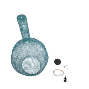 GloboStar® KENTUCKY 02355 Vintage Κρεμαστό Φωτιστικό Οροφής Μονόφωτο 1 x E27 AC220-240V IP20 – Φ60 x Υ90cm – Πράσινο Μεταλλικό Πλέγμα