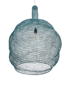 GloboStar® KENTUCKY 02355 Vintage Κρεμαστό Φωτιστικό Οροφής Μονόφωτο 1 x E27 AC220-240V IP20 – Φ60 x Υ90cm – Πράσινο Μεταλλικό Πλέγμα