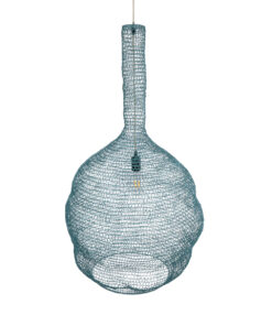 GloboStar® KENTUCKY 02355 Vintage Κρεμαστό Φωτιστικό Οροφής Μονόφωτο 1 x E27 AC220-240V IP20 – Φ60 x Υ90cm – Πράσινο Μεταλλικό Πλέγμα