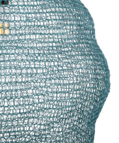 GloboStar® KENTUCKY 02355 Vintage Κρεμαστό Φωτιστικό Οροφής Μονόφωτο 1 x E27 AC220-240V IP20 – Φ60 x Υ90cm – Πράσινο Μεταλλικό Πλέγμα