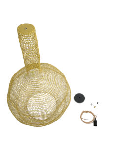 GloboStar® KENTUCKY 02357 Vintage Κρεμαστό Φωτιστικό Οροφής Μονόφωτο 1 x E27 AC220-240V IP20 – Φ60 x Υ90cm – Χρυσό Μεταλλικό Πλέγμα