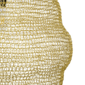 GloboStar® KENTUCKY 02357 Vintage Κρεμαστό Φωτιστικό Οροφής Μονόφωτο 1 x E27 AC220-240V IP20 – Φ60 x Υ90cm – Χρυσό Μεταλλικό Πλέγμα