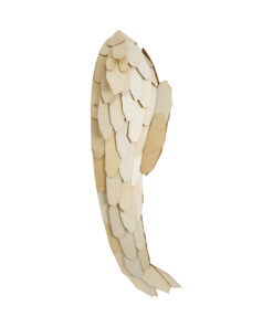 GloboStar® GOURAMI 02358 Boho Φωτιστικό Τοίχου – Απλίκα Μονόφωτο 1 x E27 AC220-240V IP20 – Μ64 x Π21 x Υ16cm – Μπεζ Λεπτό Φύλλο Ξύλου Πλέγμα