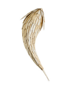 GloboStar® GOURAMI 02359 Boho Φωτιστικό Τοίχου – Απλίκα Μονόφωτο 1 x E27 AC220-240V IP20 – Μ98 x Π33 x Υ22.5cm – Μπεζ Λεπτό Φύλλο Ξύλου Πλέγμα