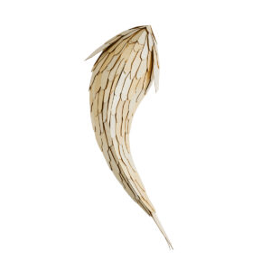 GloboStar® GOURAMI 02359 Boho Φωτιστικό Τοίχου – Απλίκα Μονόφωτο 1 x E27 AC220-240V IP20 – Μ98 x Π33 x Υ22.5cm – Μπεζ Λεπτό Φύλλο Ξύλου Πλέγμα