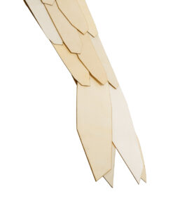 GloboStar® GOURAMI 02359 Boho Φωτιστικό Τοίχου – Απλίκα Μονόφωτο 1 x E27 AC220-240V IP20 – Μ98 x Π33 x Υ22.5cm – Μπεζ Λεπτό Φύλλο Ξύλου Πλέγμα