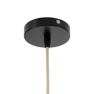 GloboStar® MONTANA 02379 Boho Κρεμαστό Φωτιστικό Οροφής Μονόφωτο 1 x E27 AC220-240V IP20 – Φ80 x Υ40cm – Μπεζ Μπαμπού Πλέγμα Καμπάνα – 5 Χρόνια Εγγύηση