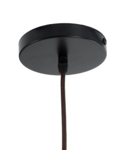 GloboStar® MONTANA 02381 Boho Κρεμαστό Φωτιστικό Οροφής Μονόφωτο 1 x E27 AC220-240V IP20 – Φ50 x Υ25cm – Σκούρο Καφέ Μπαμπού Πλέγμα Καμπάνα – 5 Χρόνια Εγγύηση