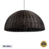 GloboStar® MONTANA 02382 Boho Κρεμαστό Φωτιστικό Οροφής Μονόφωτο 1 x E27 AC220-240V IP20 – Φ80 x Υ40cm – Σκούρο Καφέ Μπαμπού Πλέγμα Καμπάνα – 5 Χρόνια Εγγύηση