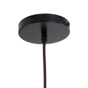 GloboStar® MONTANA 02382 Boho Κρεμαστό Φωτιστικό Οροφής Μονόφωτο 1 x E27 AC220-240V IP20 – Φ80 x Υ40cm – Σκούρο Καφέ Μπαμπού Πλέγμα Καμπάνα – 5 Χρόνια Εγγύηση