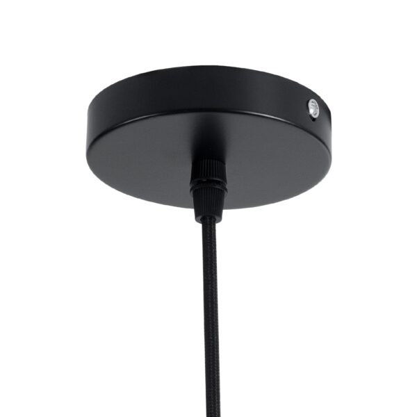 GloboStar® MONTANA 02383 Boho Κρεμαστό Φωτιστικό Οροφής Μονόφωτο 1 x E27 AC220-240V IP20 – Φ50 x Υ25cm – Μαύρο Μπαμπού Πλέγμα Καμπάνα – 5 Χρόνια Εγγύηση