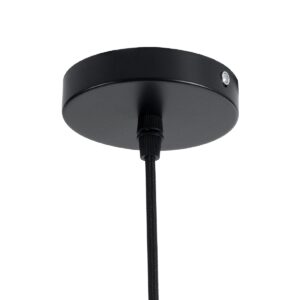 GloboStar® MONTANA 02384 Boho Κρεμαστό Φωτιστικό Οροφής Μονόφωτο 1 x E27 AC220-240V IP20 – Φ80 x Υ40cm – Μαύρο Μπαμπού Πλέγμα Καμπάνα – 5 Χρόνια Εγγύηση