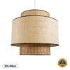 GloboStar® BRAVADO 02387 Boho Κρεμαστό Φωτιστικό Οροφής Μονόφωτο 1 x E27 AC220-240V IP20 – Φ70 x Υ58cm – Καφέ με Μπεζ Μπαμπού Πλέγμα – 5 Χρόνια Εγγύηση