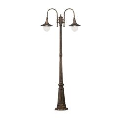 IDEAL LUX Φωτιστικό Δαπέδου Κήπου CIMA IP43 2,16m 2xE27 Μαύρου Χρώματος – 024097
