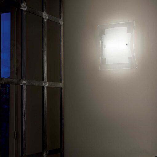 IDEAL LUX Απλίκα Τοίχου TRIPLO 1xE27 Γυάλινο Λευκού Χρώματος – 026473