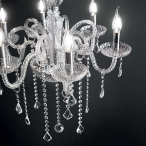 IDEAL LUX Κρεμαστό Φωτιστικό GIUDECCA 6xE14 Διάφανο Κρύσταλλο – 027821