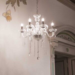 IDEAL LUX Κρεμαστό Φωτιστικό GIUDECCA 6xE14 Διάφανο Κρύσταλλο – 027821