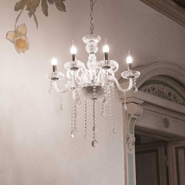 IDEAL LUX Κρεμαστό Φωτιστικό GIUDECCA 6xE14 Διάφανο Κρύσταλλο – 027821