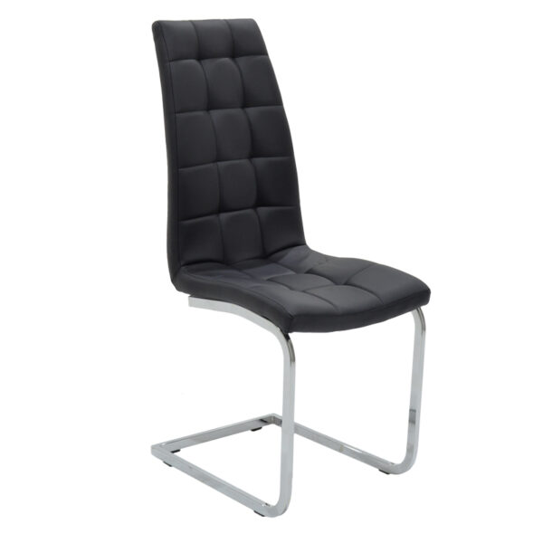 Chair Darrell pakoworld Metal chrome with PU black 029-000003