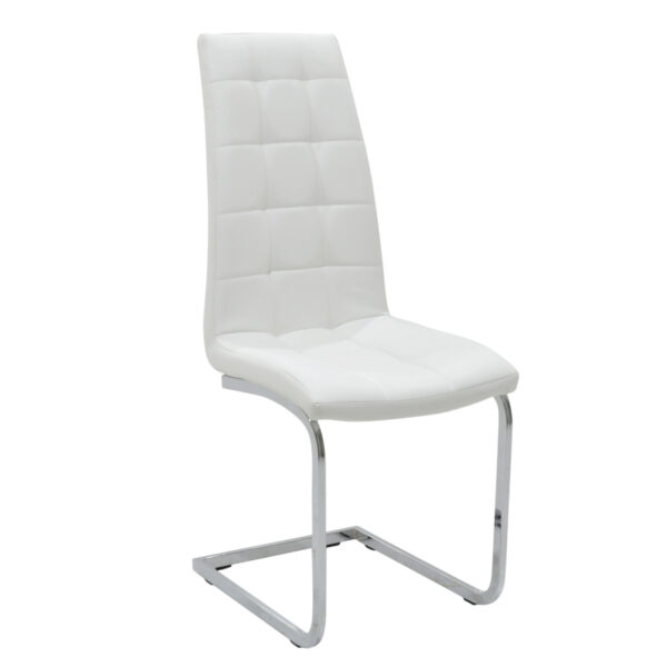 Chair Darrell pakoworld metal chrome with PU white 029-000004