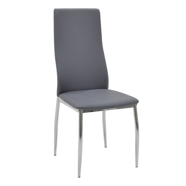 Chair Jella pakoworld PU metal chrome grey 029-000009