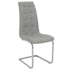 Chair Darrell pakoworld metal chrome with PU light grey antique 029-000022