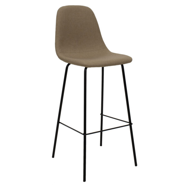 Bar Stool Bella metal black legs - fabric beige 029-000025