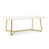 Coffee table Paris pakoworld glass 8mm marble pattern-golden 120x80x45cm 029-000090