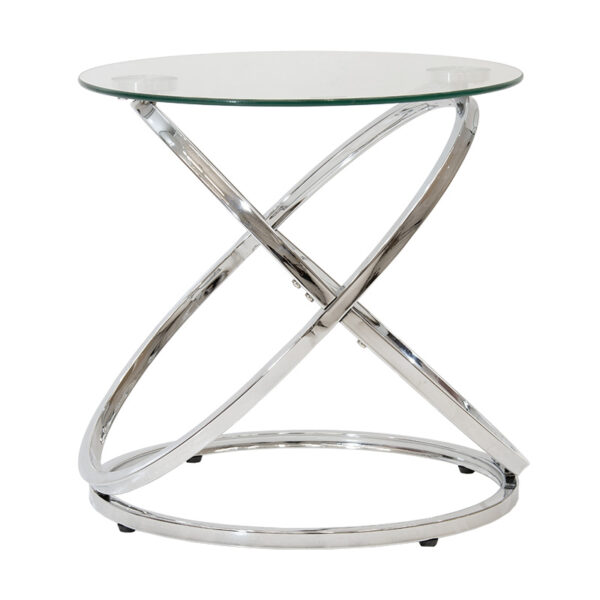 Side table Sabin pakoworld metal-glass 5mm D50x50cm 029-000105