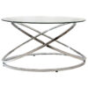 Table Sabin pakoworld metal-glass 8mm D80x43cm 029-000106