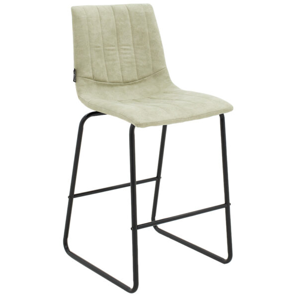 Bar Stool Desirable metal black legs-fabric antique light grey color 029-000178